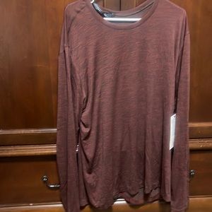 Lululemon metal Vent Breath Long sleeve shirt in burgundy.